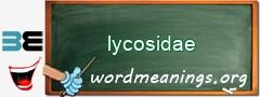 WordMeaning blackboard for lycosidae